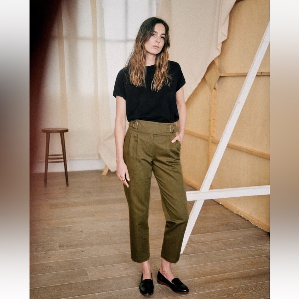 Sezane Francky Trousers cotton linen blend 36